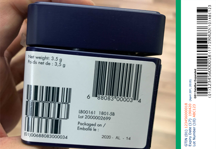 Lot number barcodes