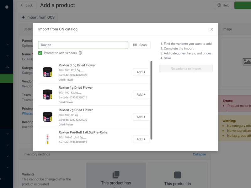 Greenline product list
