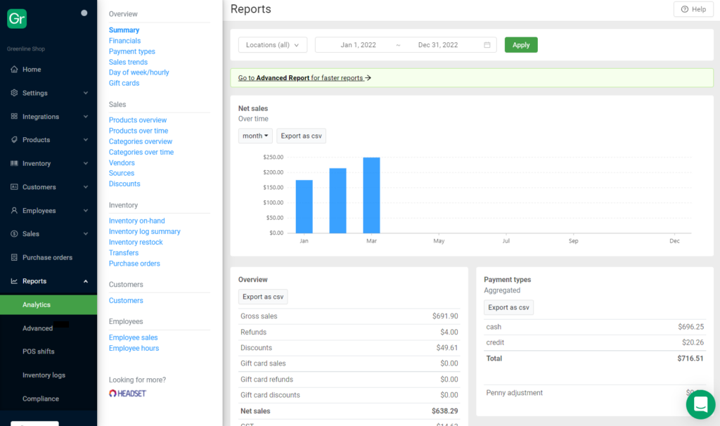 Greenline Dashboard Analytics